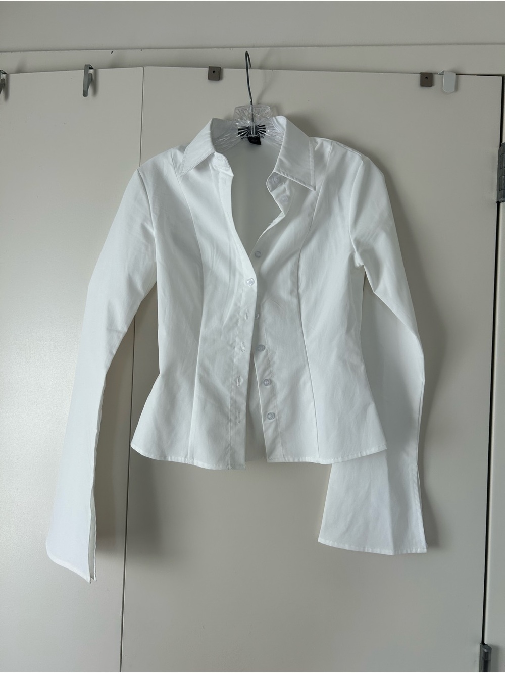 PrettyLittleThing White Collared Shirt with Black Label